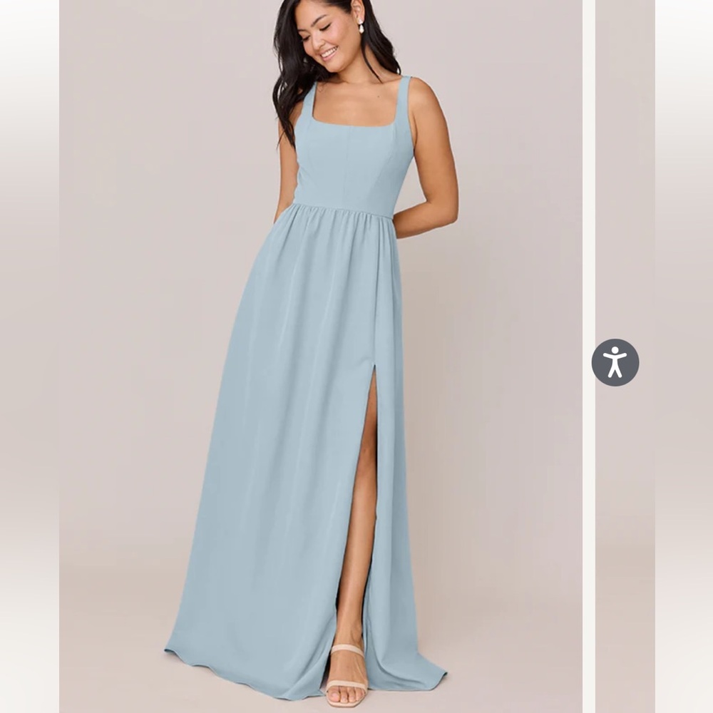 Revelry Whitney Crepe Dress Light Blue